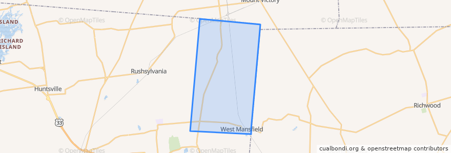 Mapa de ubicacion de Bokescreek Township.