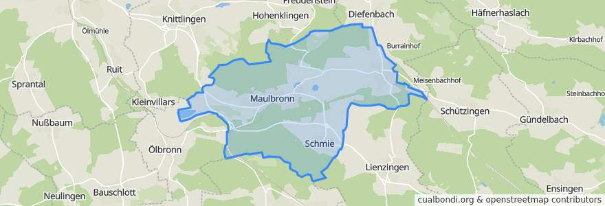 Mapa de ubicacion de Maulbronn.