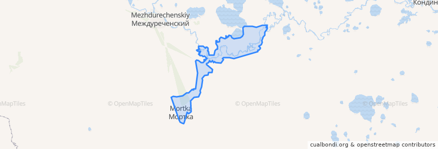 Mapa de ubicacion de городское поселение Мортка.