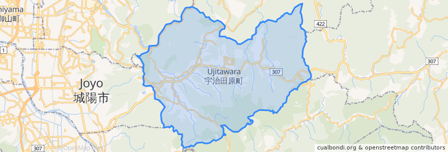 Mapa de ubicacion de 宇治田原町.