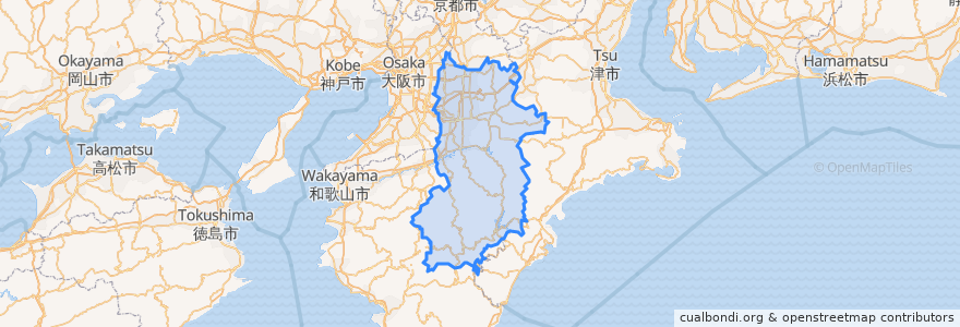 Mapa de ubicacion de 奈良県.