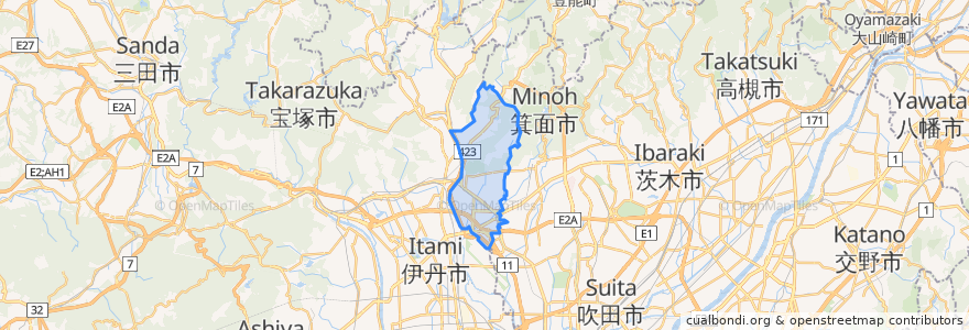 Mapa de ubicacion de 池田市.