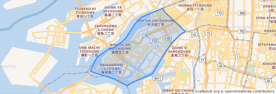 Mapa de ubicacion de 港区.