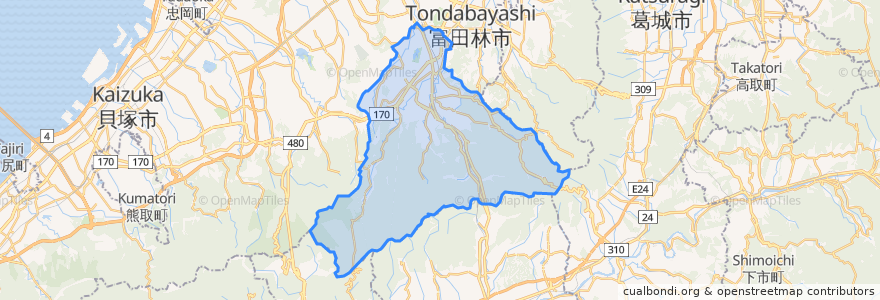 Mapa de ubicacion de 河内長野市.