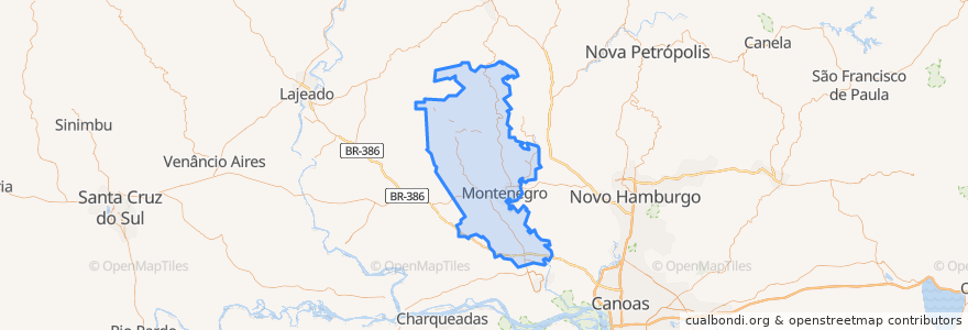 Mapa de ubicacion de Região Geográfica Imediata de Montenegro.