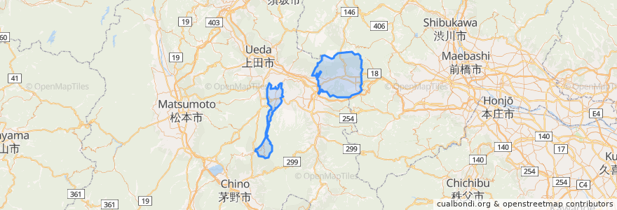 Mapa de ubicacion de 北佐久郡.