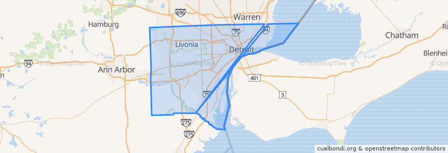 Mapa de ubicacion de Wayne County.