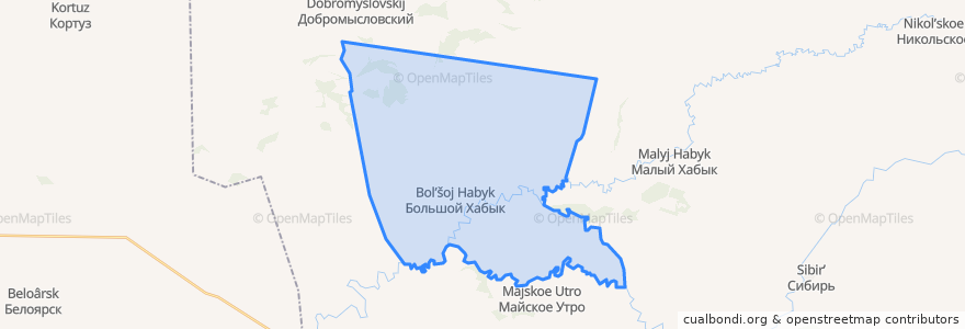 Mapa de ubicacion de Большехабыкский сельсовет.