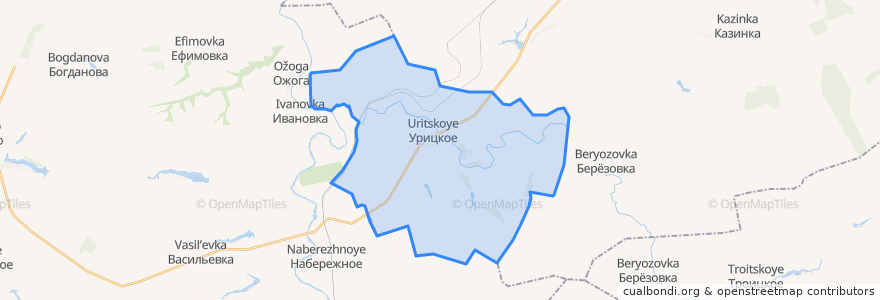 Mapa de ubicacion de Урицкий сельсовет.