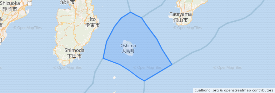 Mapa de ubicacion de 大島町.