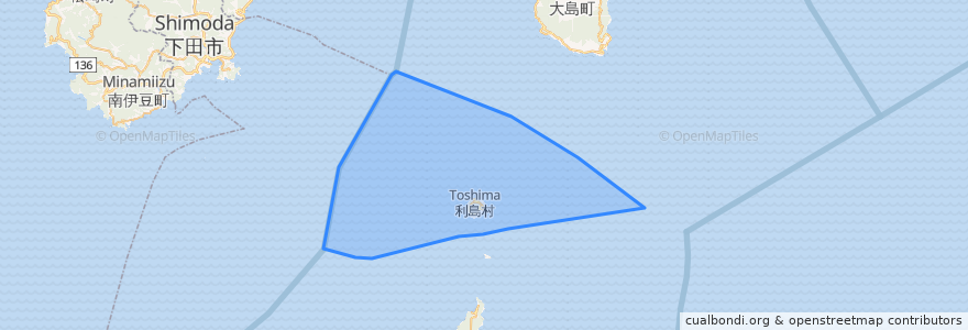 Mapa de ubicacion de 利島村.