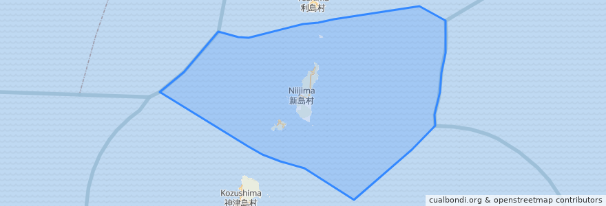 Mapa de ubicacion de 新島村.