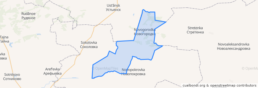 Mapa de ubicacion de Новогородский сельсовет.