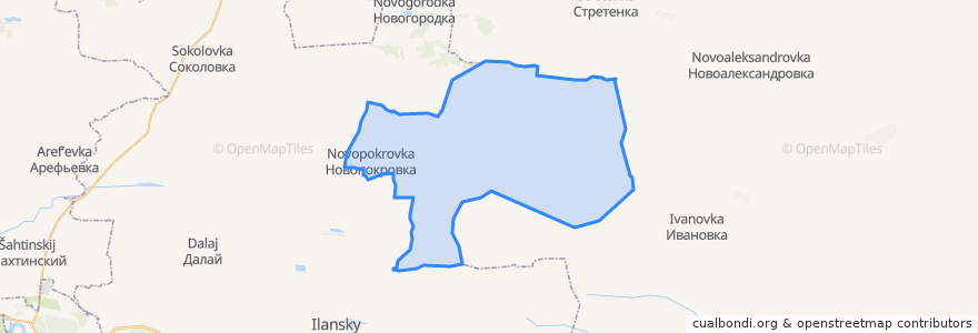 Mapa de ubicacion de Новопокровский сельсовет.