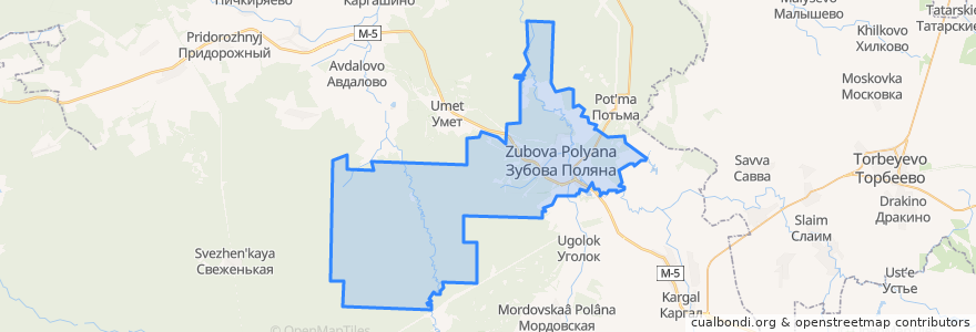 Mapa de ubicacion de Зубово-Полянское городское поселение.