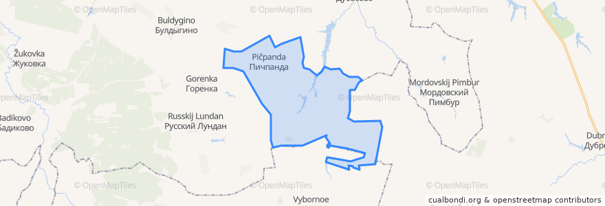 Mapa de ubicacion de Пичпандинское сельское поселение.