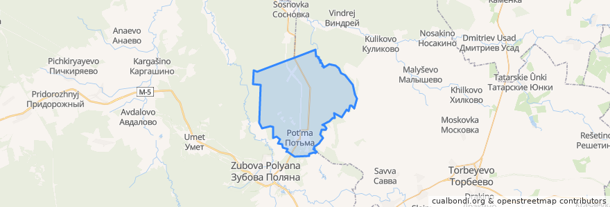 Mapa de ubicacion de Потьминское городское поселение.