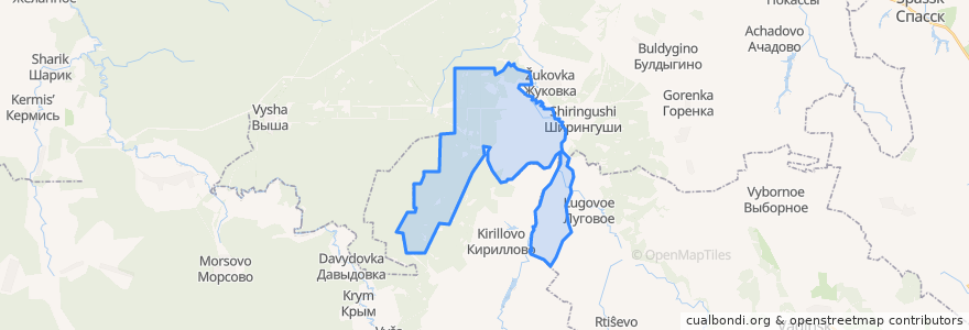 Mapa de ubicacion de Старобадиковское сельское поселение.