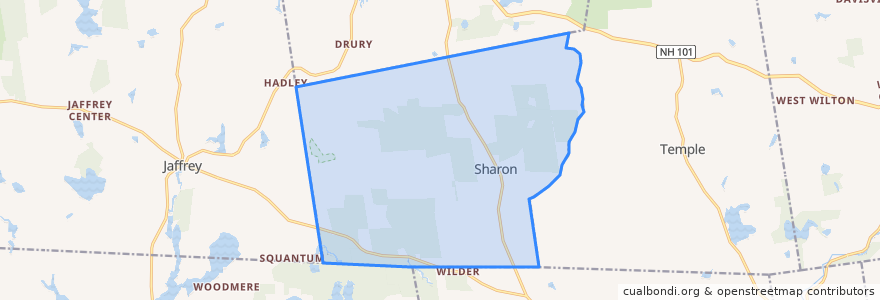 Mapa de ubicacion de Sharon.