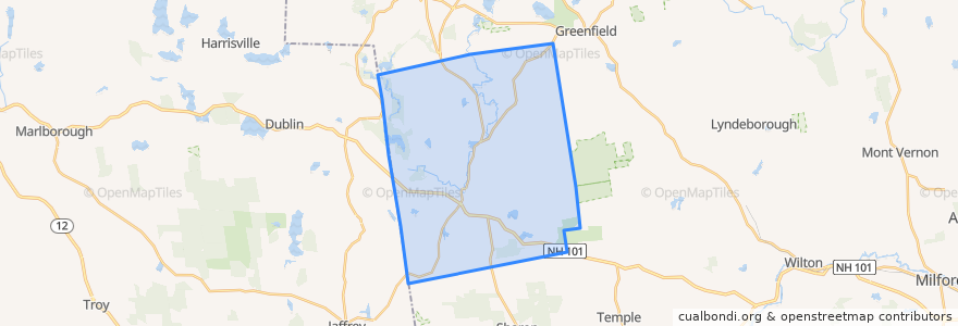 Mapa de ubicacion de Peterborough.