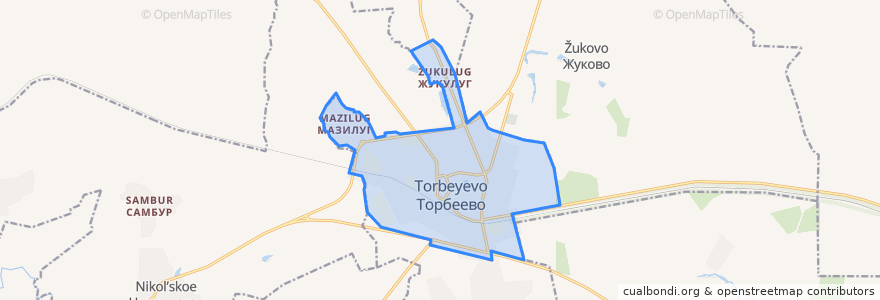 Mapa de ubicacion de Торбеевское городское поселение.