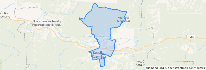 Mapa de ubicacion de городское поселение Козулька.