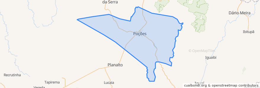 Mapa de ubicacion de Poções.