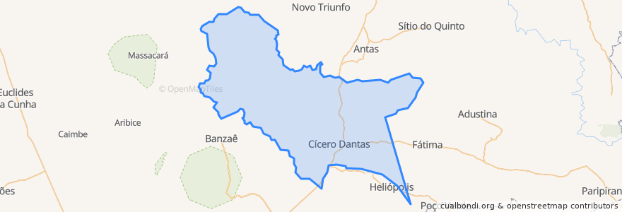 Mapa de ubicacion de Cícero Dantas.