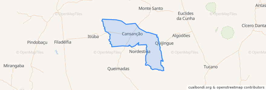 Mapa de ubicacion de Cansanção.