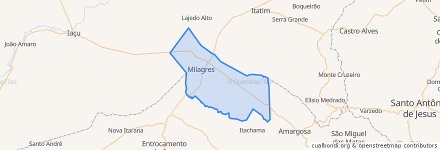 Mapa de ubicacion de Milagres.