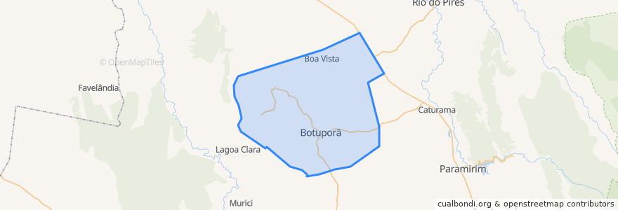 Mapa de ubicacion de Botuporã.