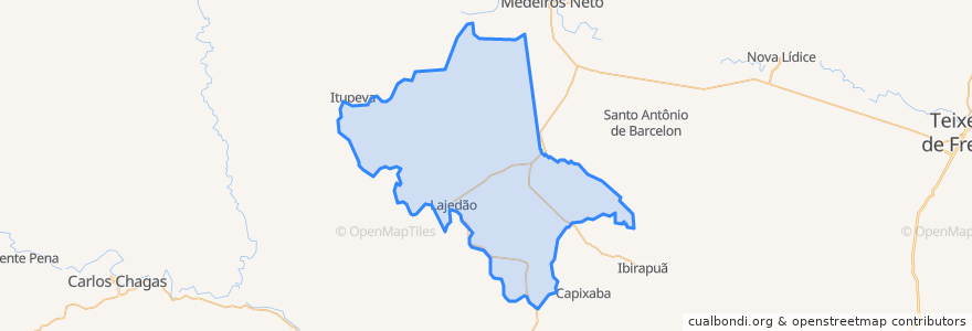 Mapa de ubicacion de Lajedão.