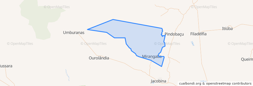 Mapa de ubicacion de Mirangaba.