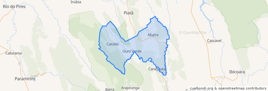 Mapa de ubicacion de Abaíra.