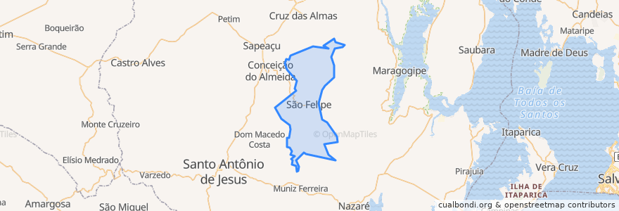 Mapa de ubicacion de São Felipe.