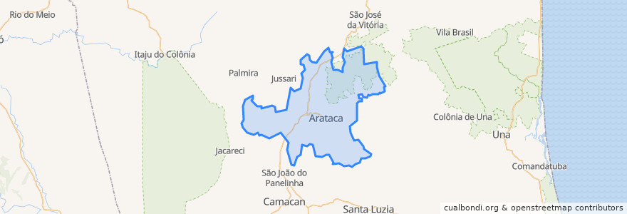 Mapa de ubicacion de Arataca.