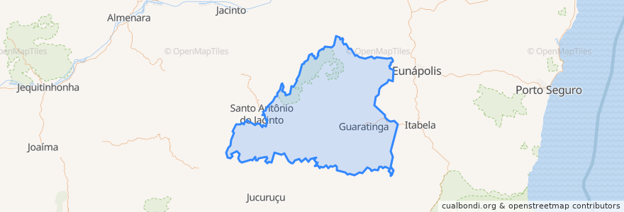 Mapa de ubicacion de Guaratinga.