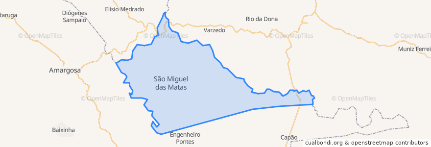 Mapa de ubicacion de São Miguel das Matas.