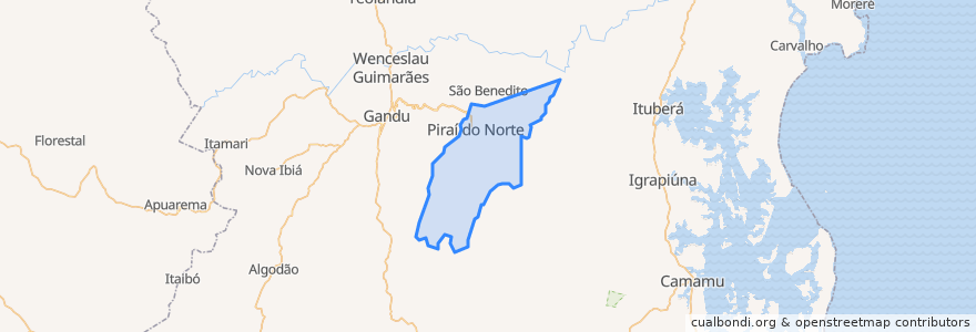 Mapa de ubicacion de Piraí do Norte.