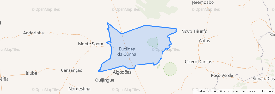 Mapa de ubicacion de Euclides da Cunha.