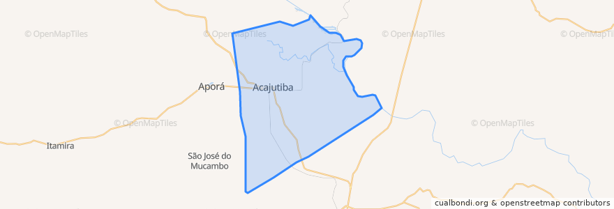 Mapa de ubicacion de Acajutiba.