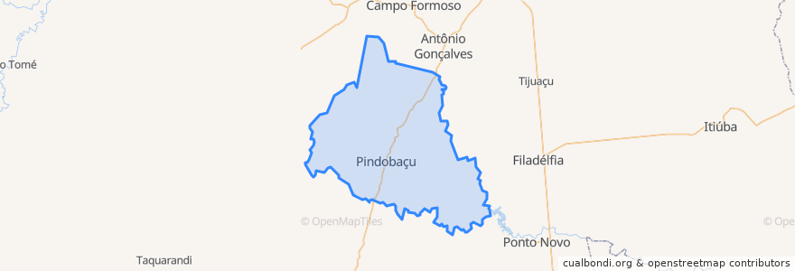 Mapa de ubicacion de Pindobaçu.