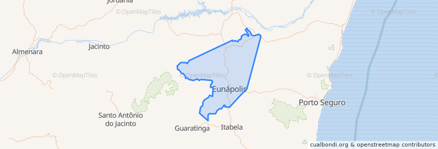 Mapa de ubicacion de Eunápolis.