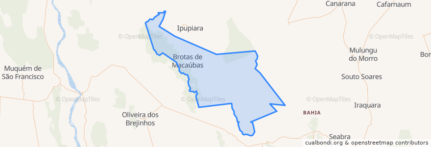 Mapa de ubicacion de Brotas de Macaúbas.