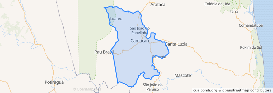 Mapa de ubicacion de Camacan.