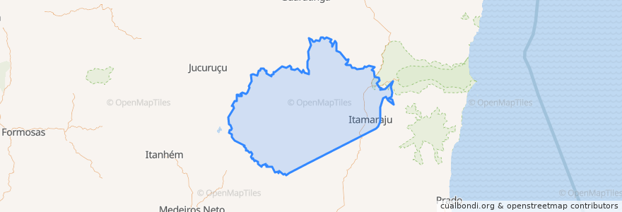 Mapa de ubicacion de Itamaraju.