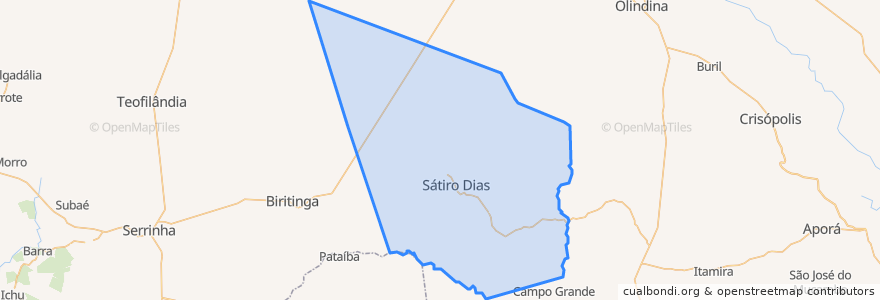 Mapa de ubicacion de Sátiro Dias.