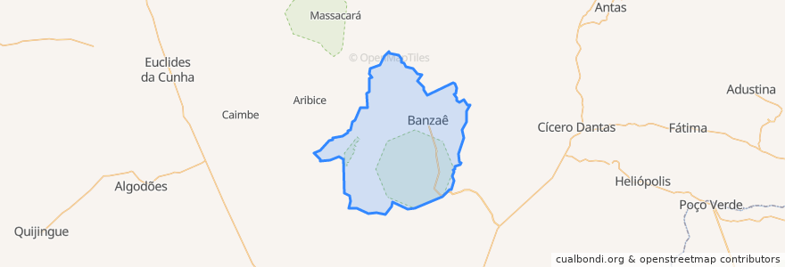 Mapa de ubicacion de Banzaê.