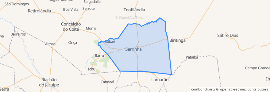 Mapa de ubicacion de Serrinha.