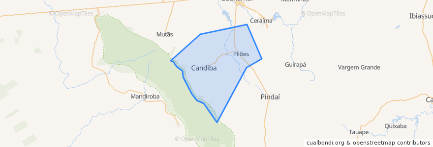 Mapa de ubicacion de Candiba.